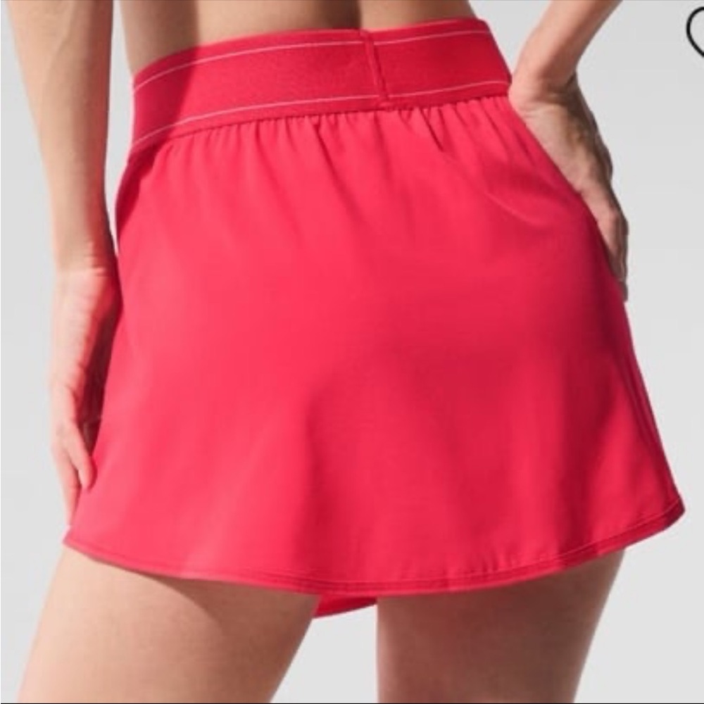 NWT ALO YOGA Candy Red Set: Match Point Tennis Skirt and Splendor Bra - Picture 11 of 11